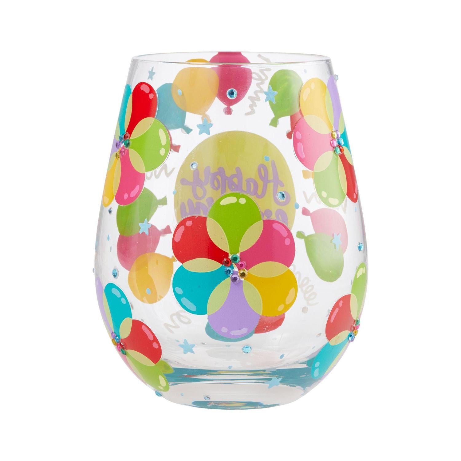 Lolita Stemless Wine Glasses Birthday Balloons