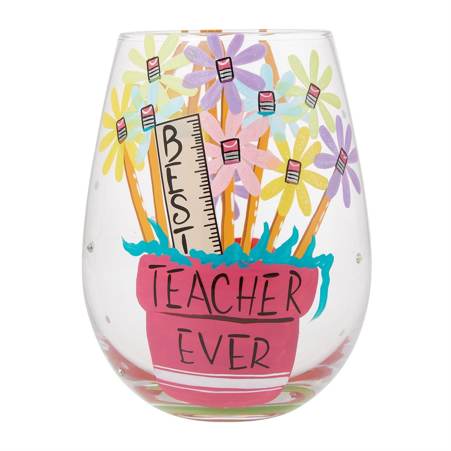 Lolita Stemless Wine Glass Best Teacher Ever