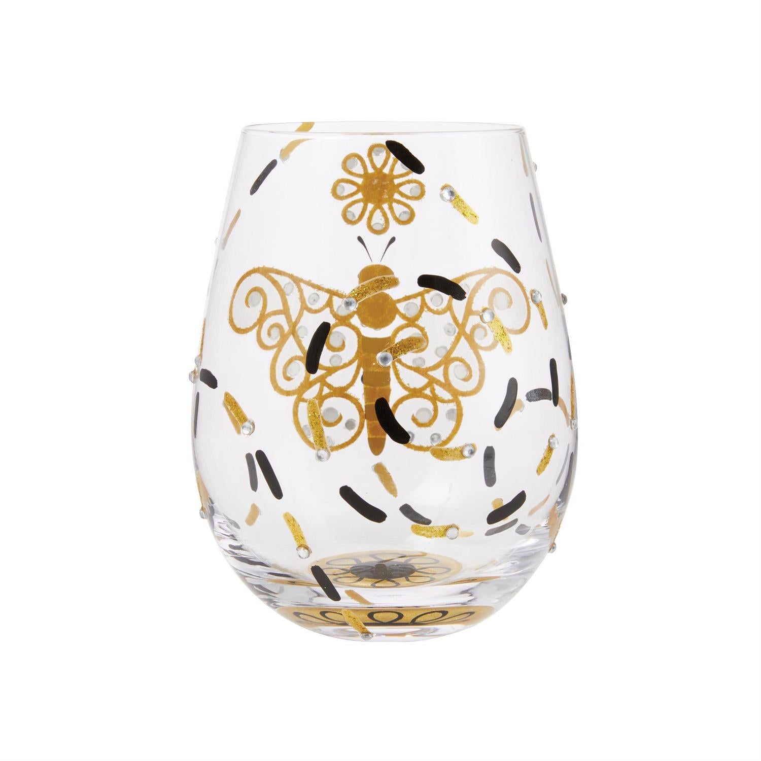 Lolita Stemless Wine Glass Brilliant Butterfly