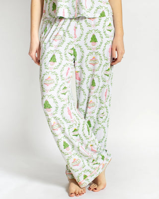 Nutcracker Trellis Sleep Pant White/Pink/Green