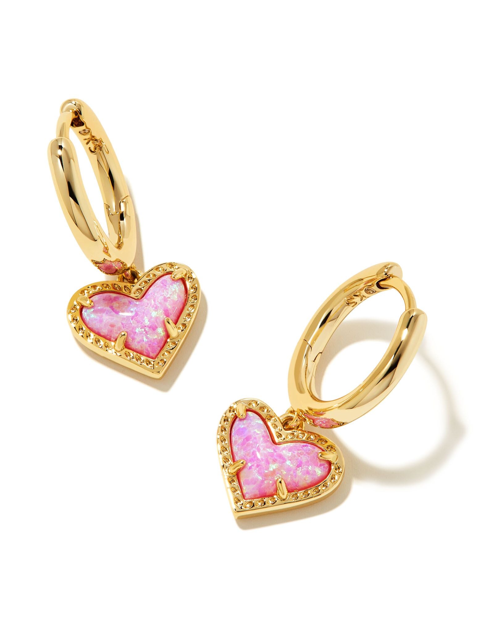 Ari Heart Huggie Earrings Bubblegum Pink