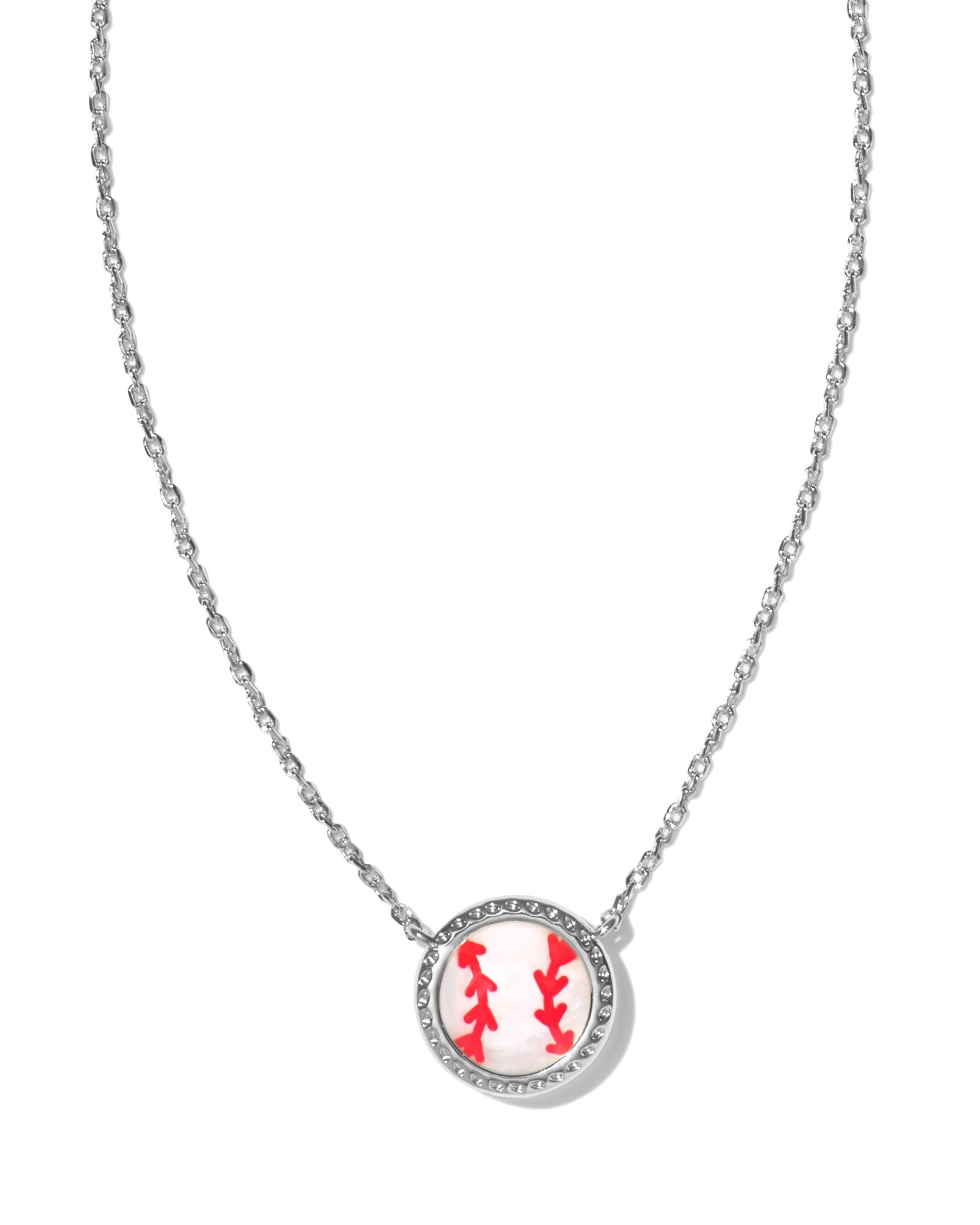 Baseball Silve Short Pendant Necklace