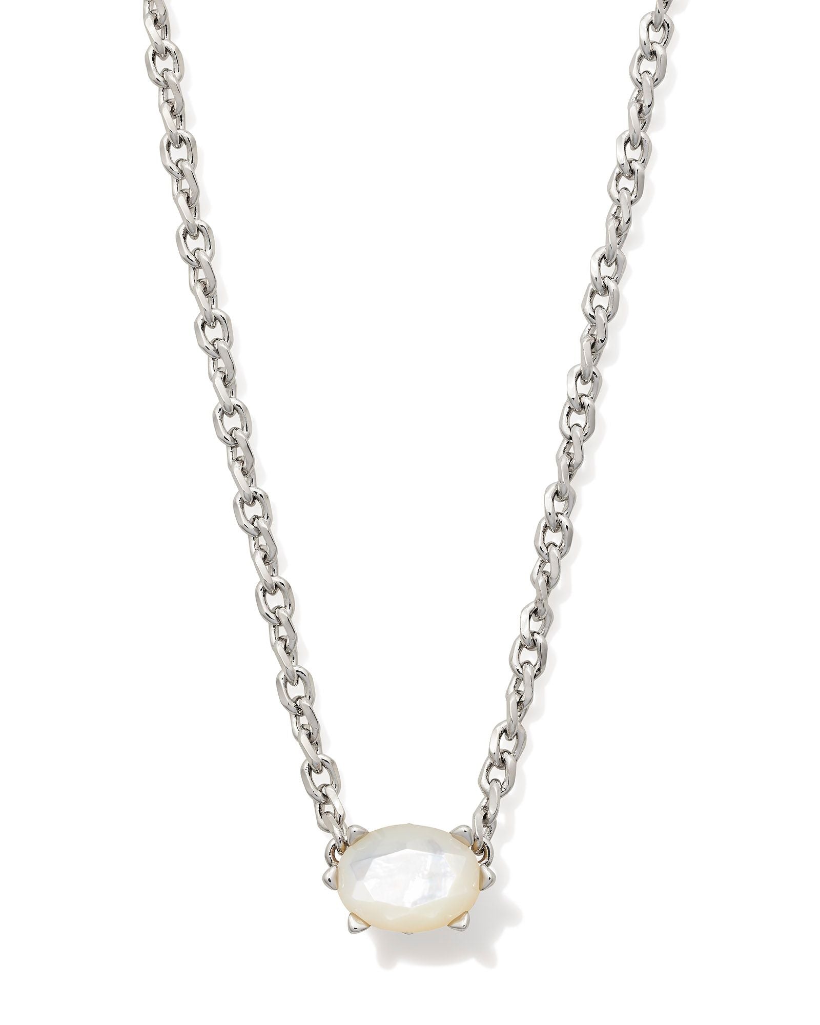 Cailin Ivory Mother of Pearl Pendant Necklace Silver