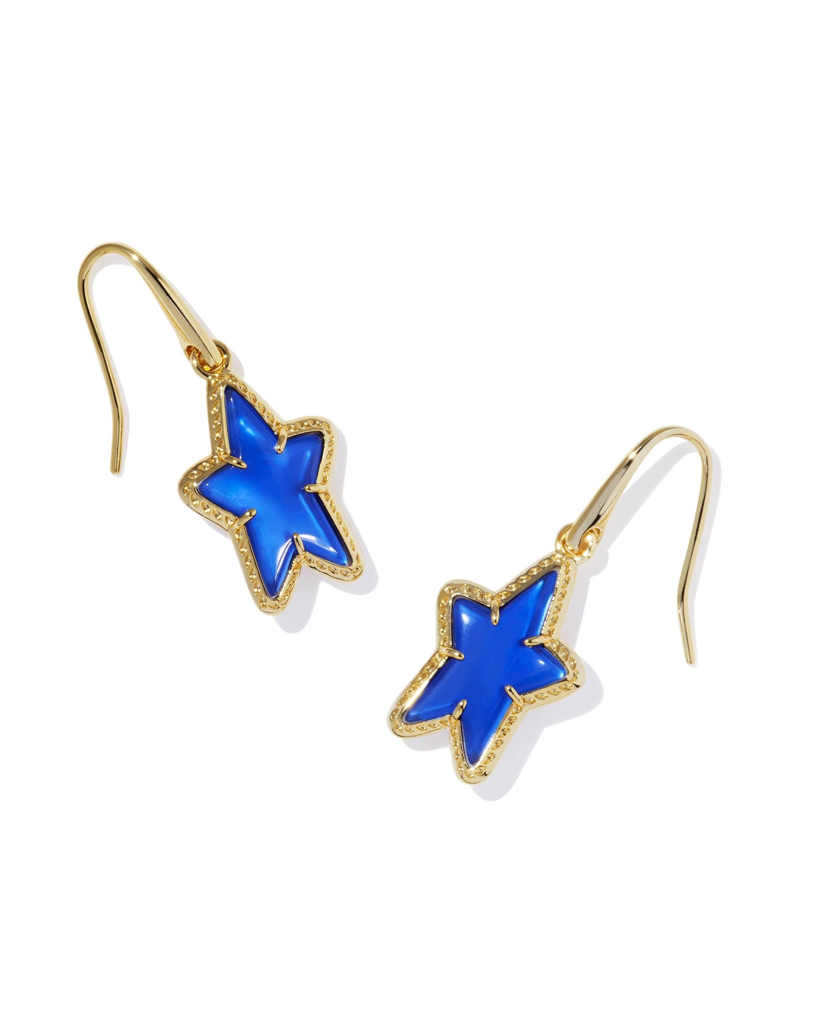 Ada Small Drop Earrings Gold Cobalt Blue Illusion