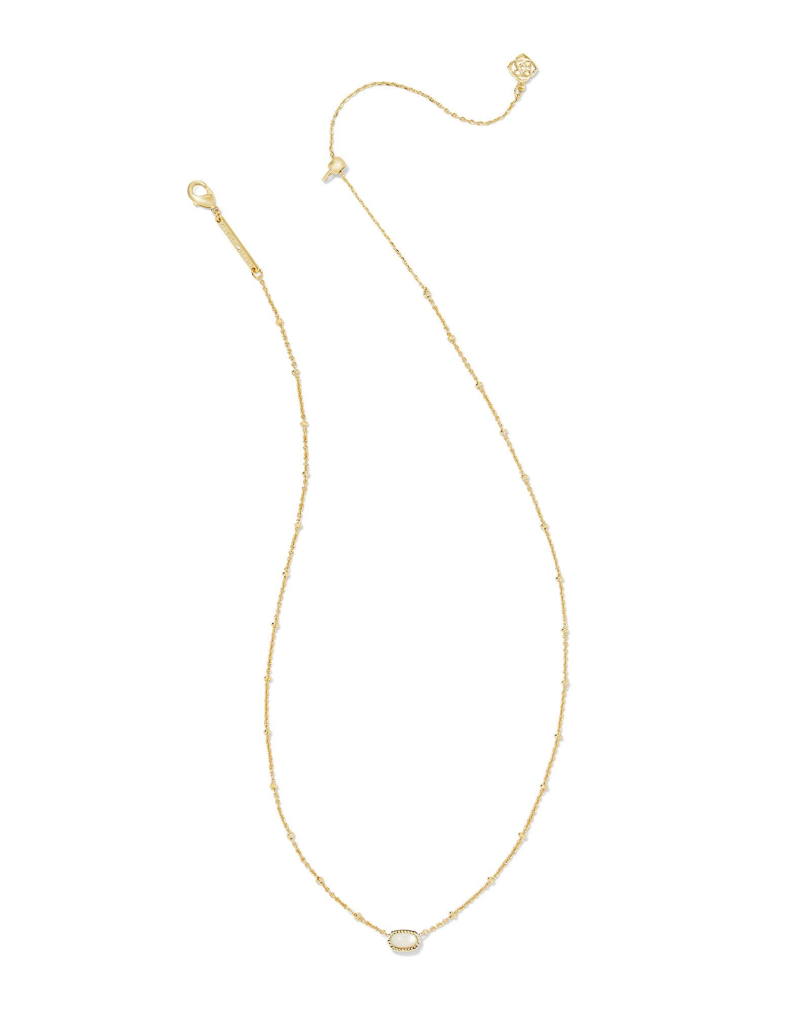 Mini Elisa Gold Satellite Short Pendant Necklace Ivory MOP