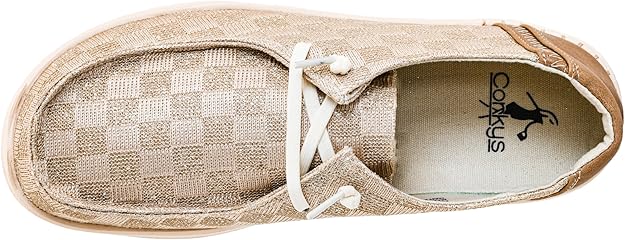 Kayak 2 Champagne Check Slip on Shoes