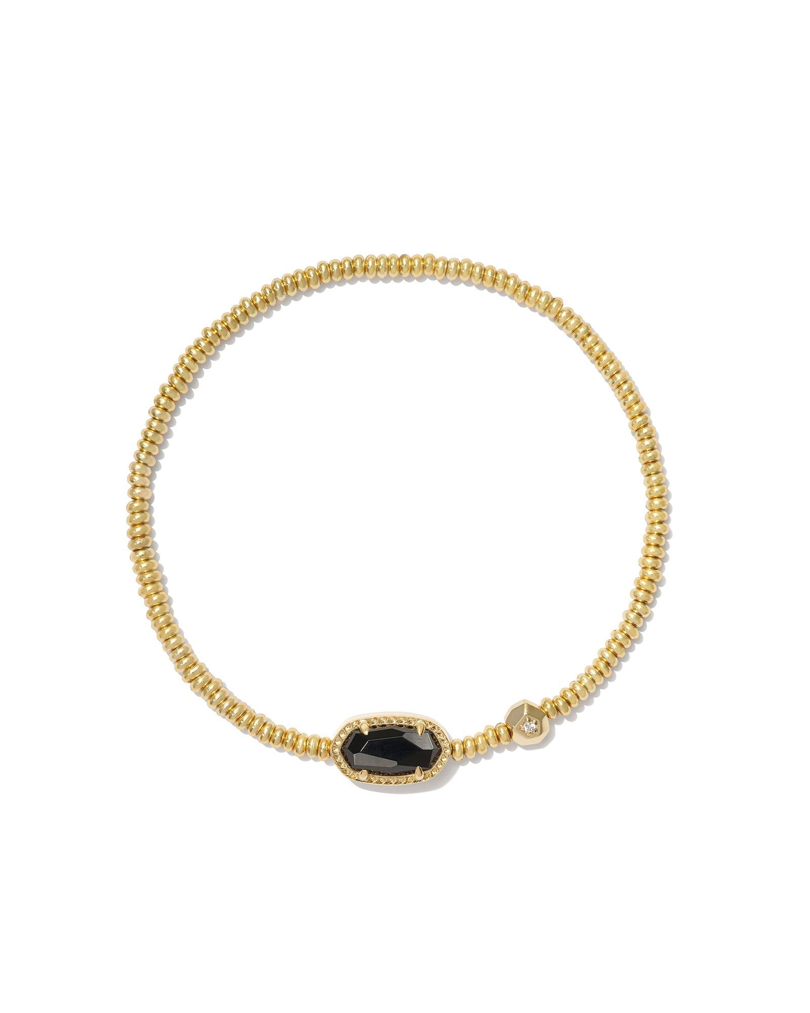 Grayson Gold Stretch Bracelet Black Agate