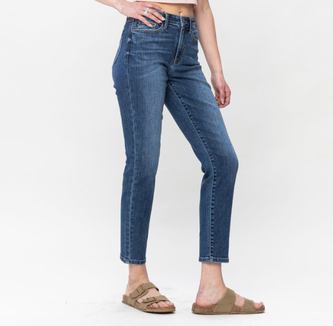 High-Waist Shield Back Pocket Slim Fit Jeans