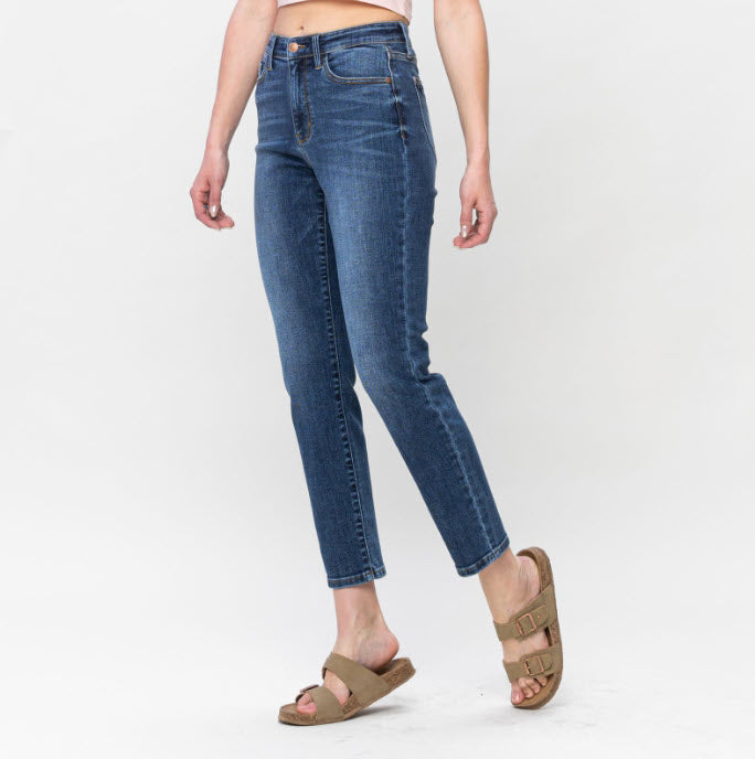 High-Waist Shield Back Pocket Slim Fit Jeans