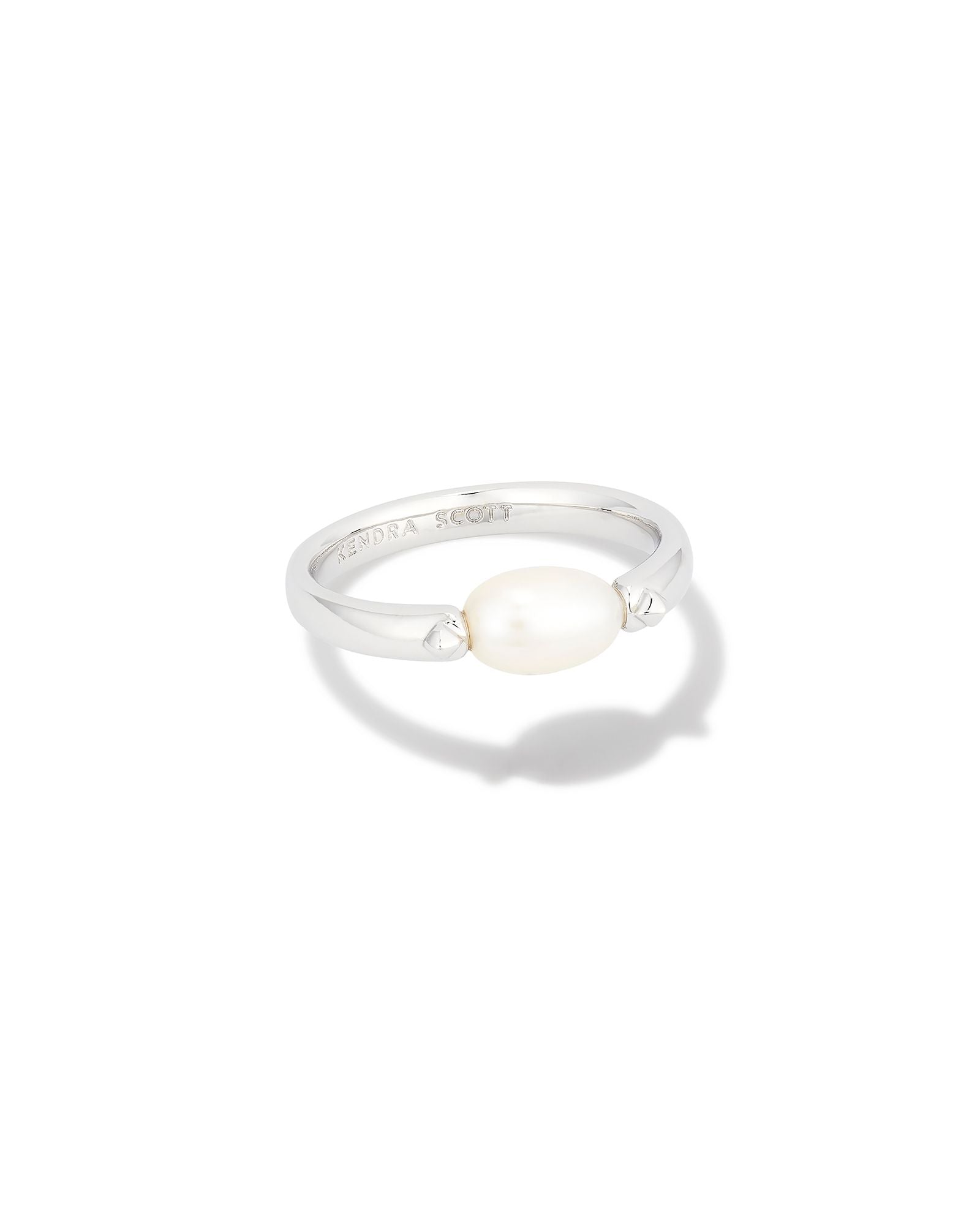 Leighton Pearl Band Ring Silver