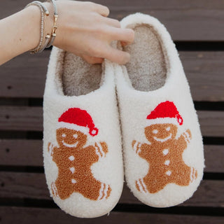 Gingerbread Man Sherpa Slippers