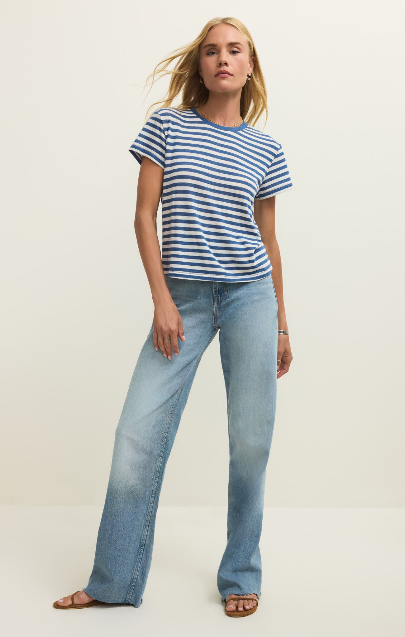 Tourist Striped Tee Calypso Blue Indigo