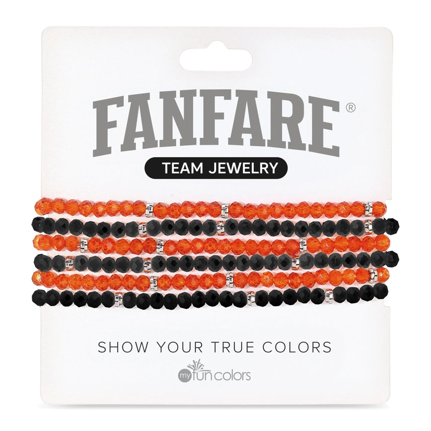 Fanfare Stretch Bracelet Deep Orange/Black