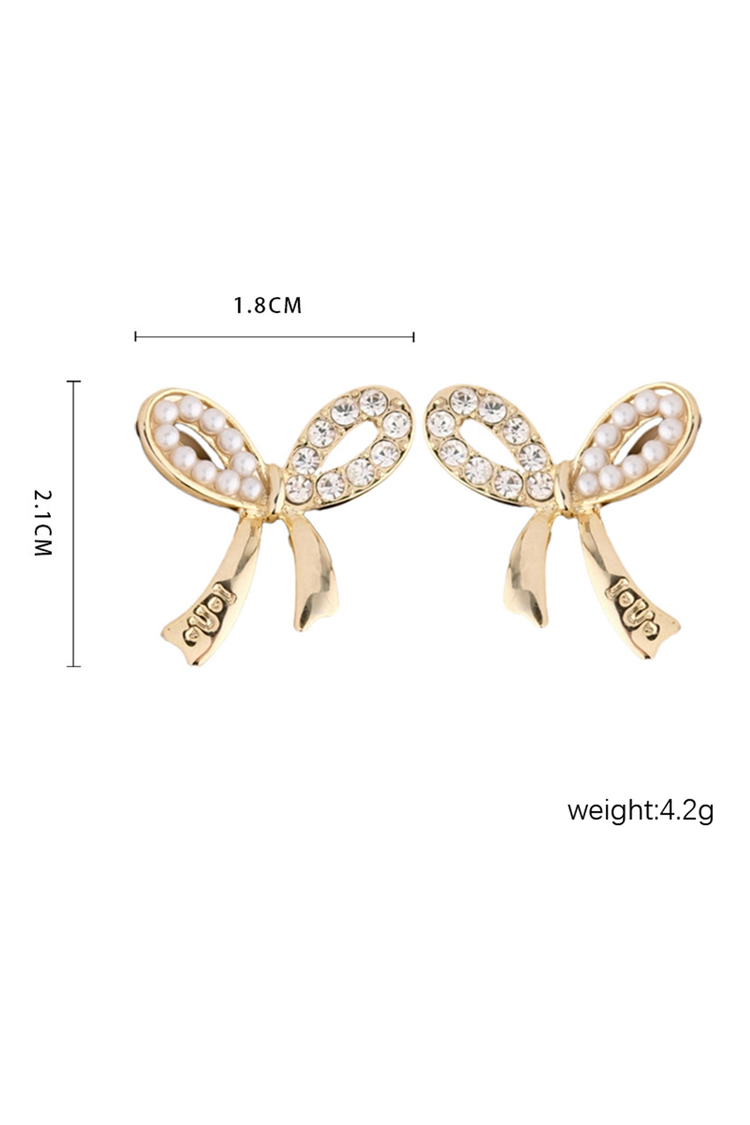 Rhinestone Pearl Bow Earrings RTS