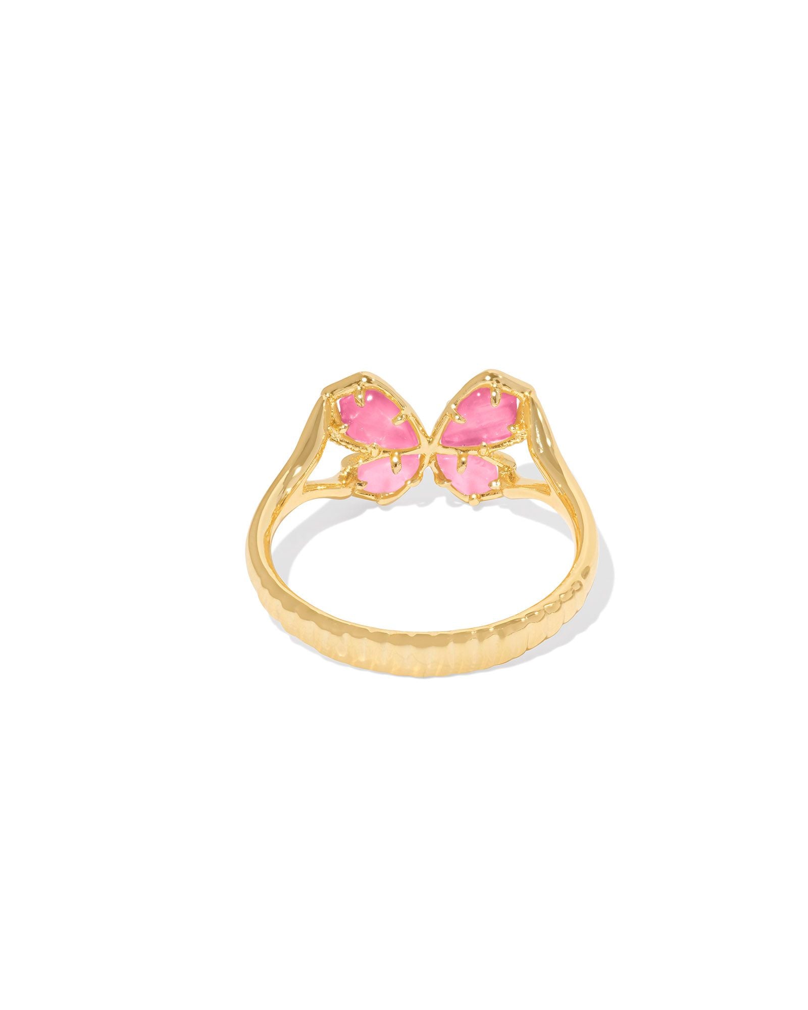 Mae Butterfly Cocktail Ring Gold Azalea Pink Mix