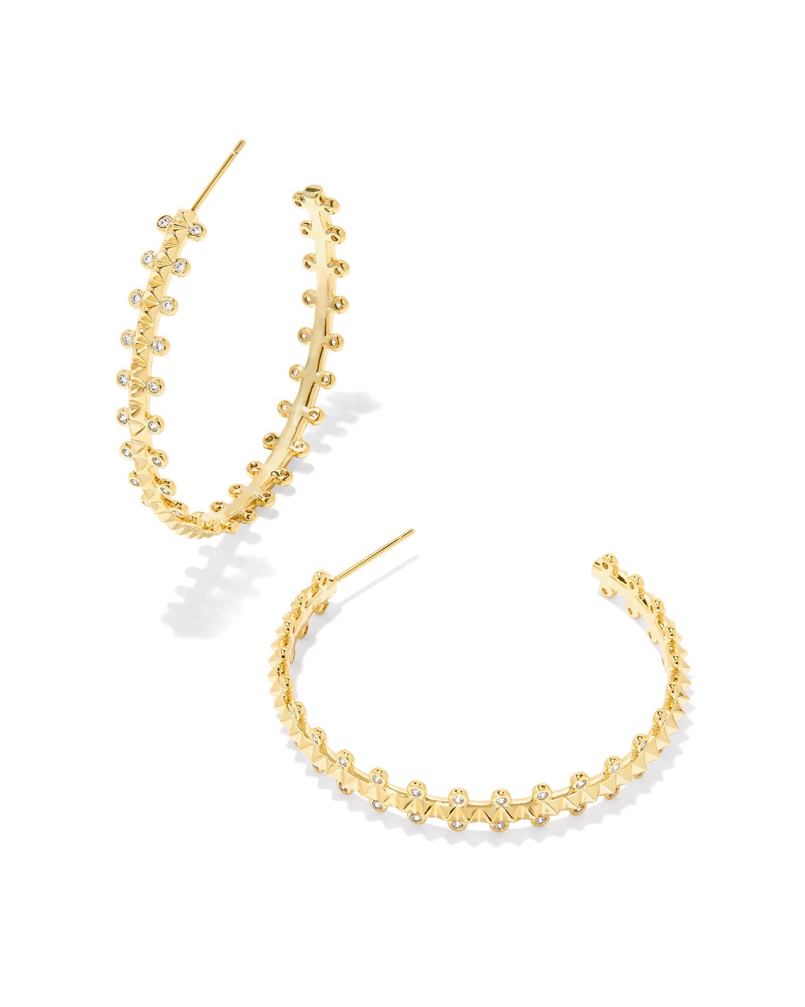 Sale Jada Hoop Earrings Gold White Crystal