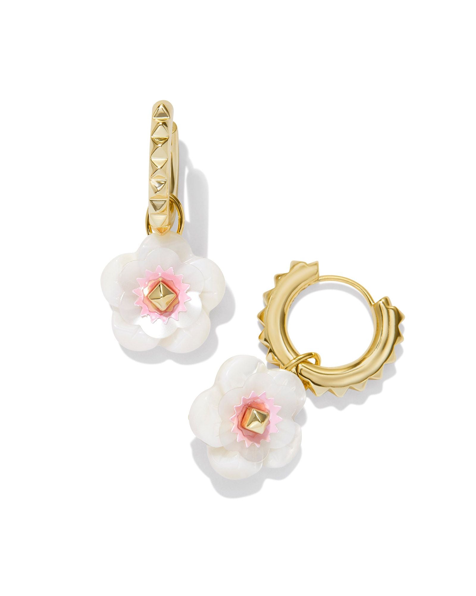 Sale Deliah Gold Huggie Earrings Iridescent Pink