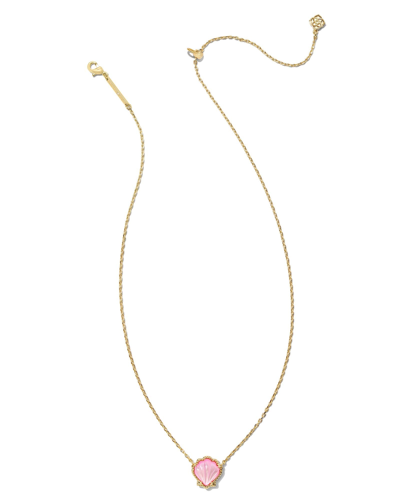 Brynne Shell Pendant Necklace Gold Blush MOP