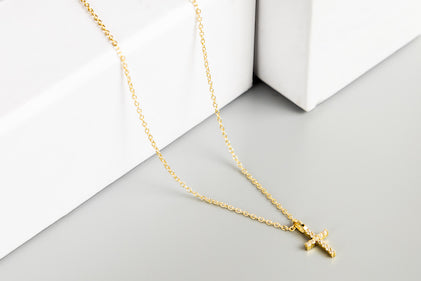 Aime Cross Necklace Gold or Silver
