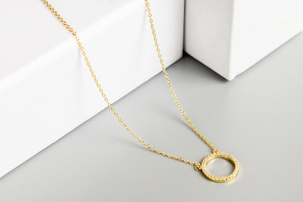 Anna Oval Necklace Silver or Gold