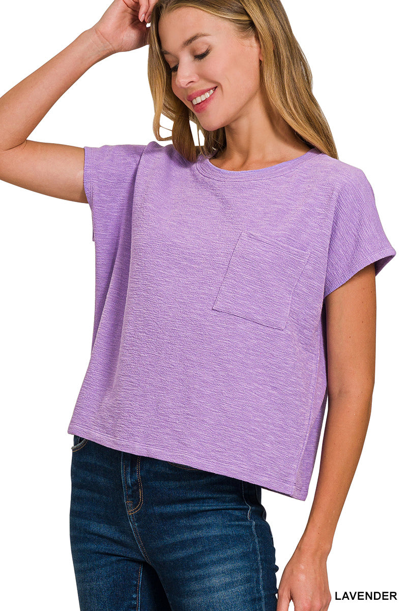 Cotton Slub Relaxed Fit T-Shirt Lavender