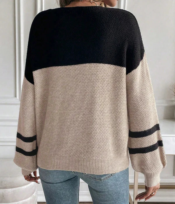 Colorblock Knit Striped Sweater
