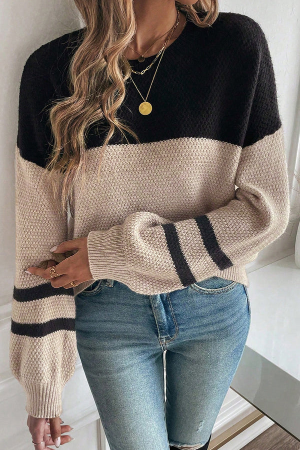 Colorblock Knit Striped Sweater