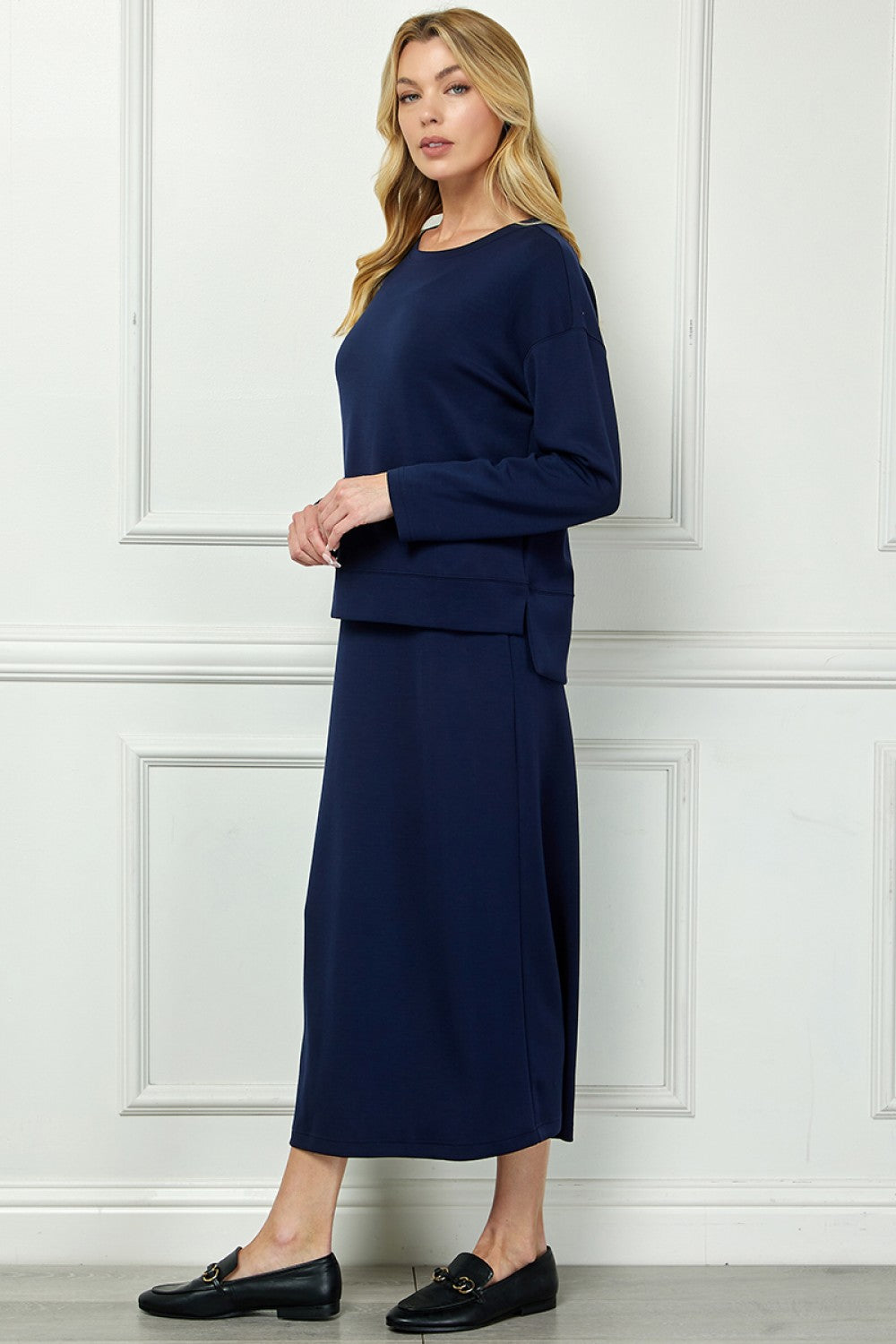 Very Soft 2 Piece Dress Set Navy