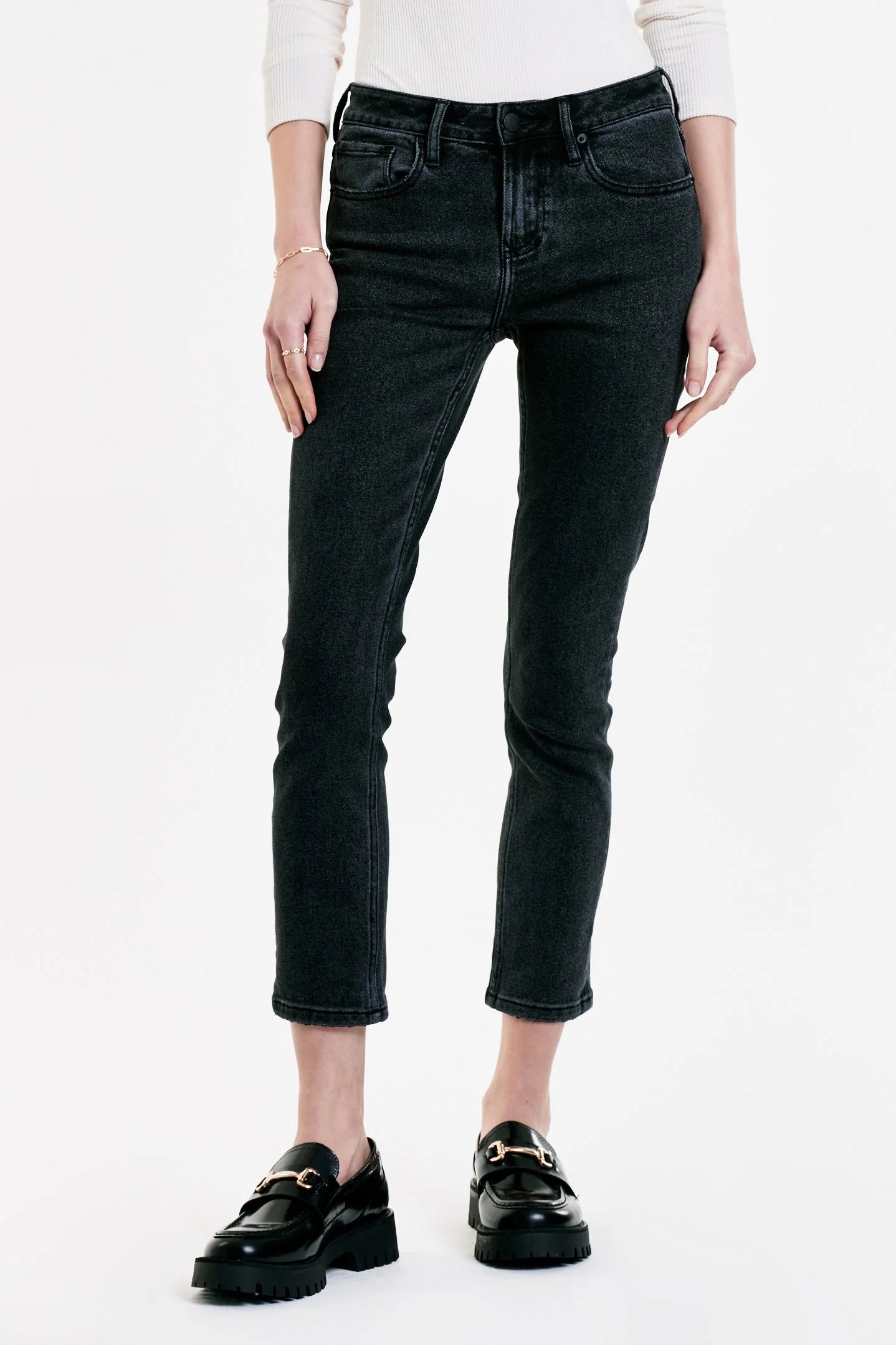 Blaire High Rise Slim Straight Jean Washed Down