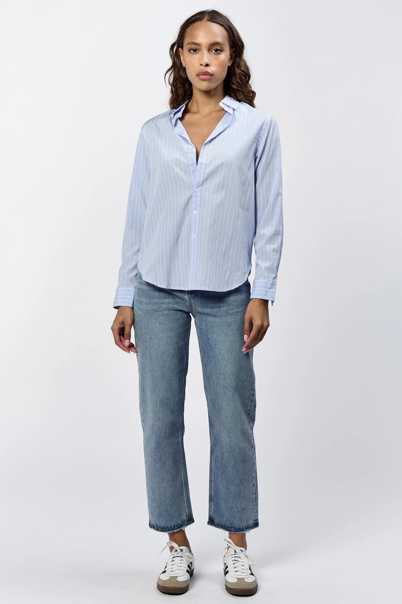 Sale Lolita Button Up Long Sleeve Boyfriend Fit Shirt Skyway