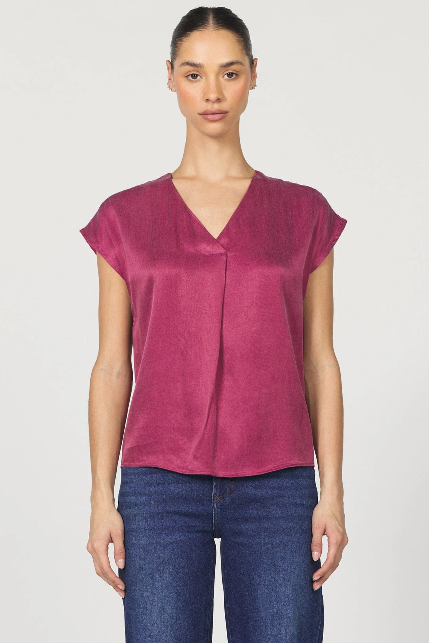 Kristen Short Sleeve Blouse Dahlia Mauve