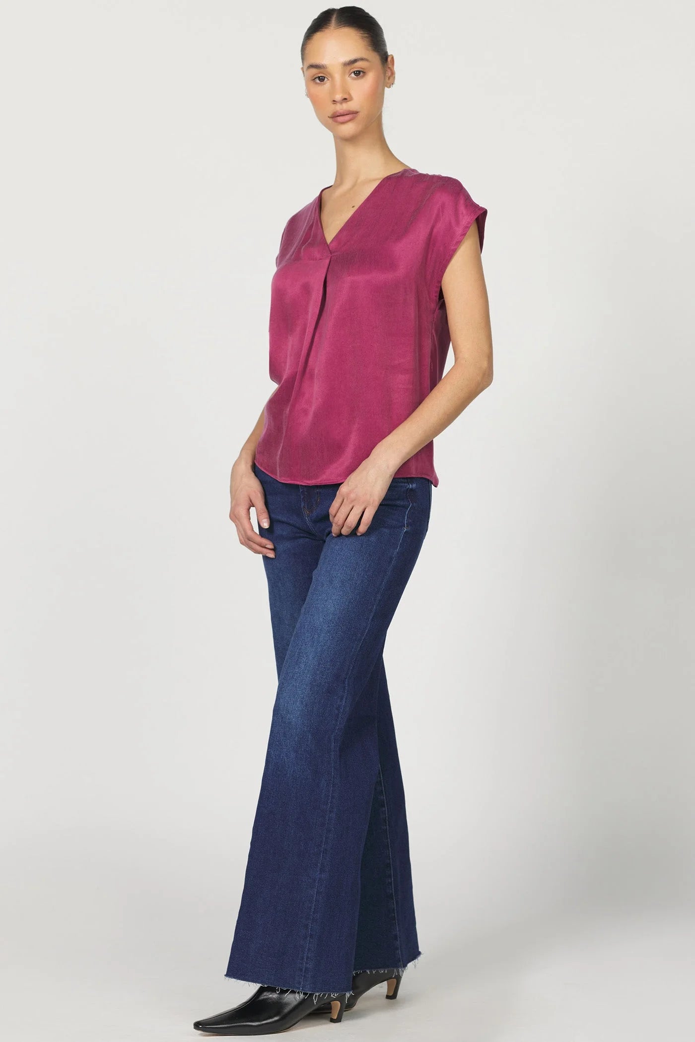 Kristen Short Sleeve Blouse Dahlia Mauve