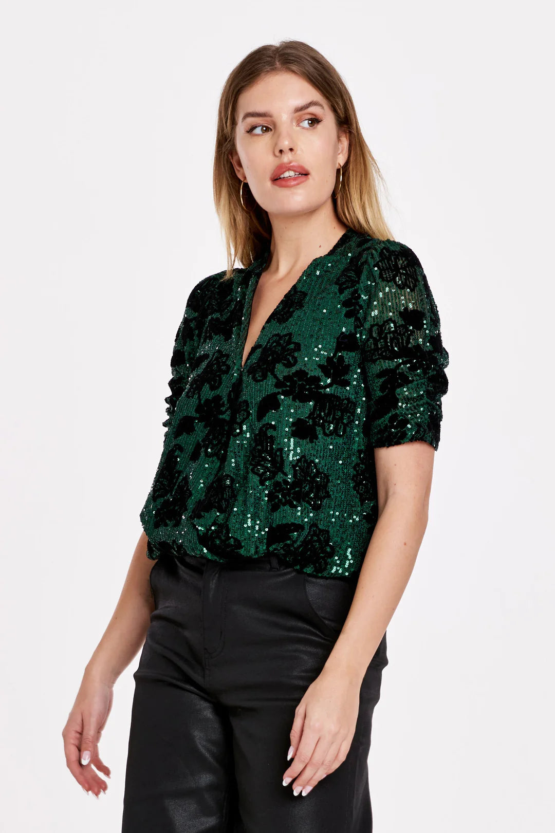 Sale Yazmine Front Wrap Top Sparkling Lily
