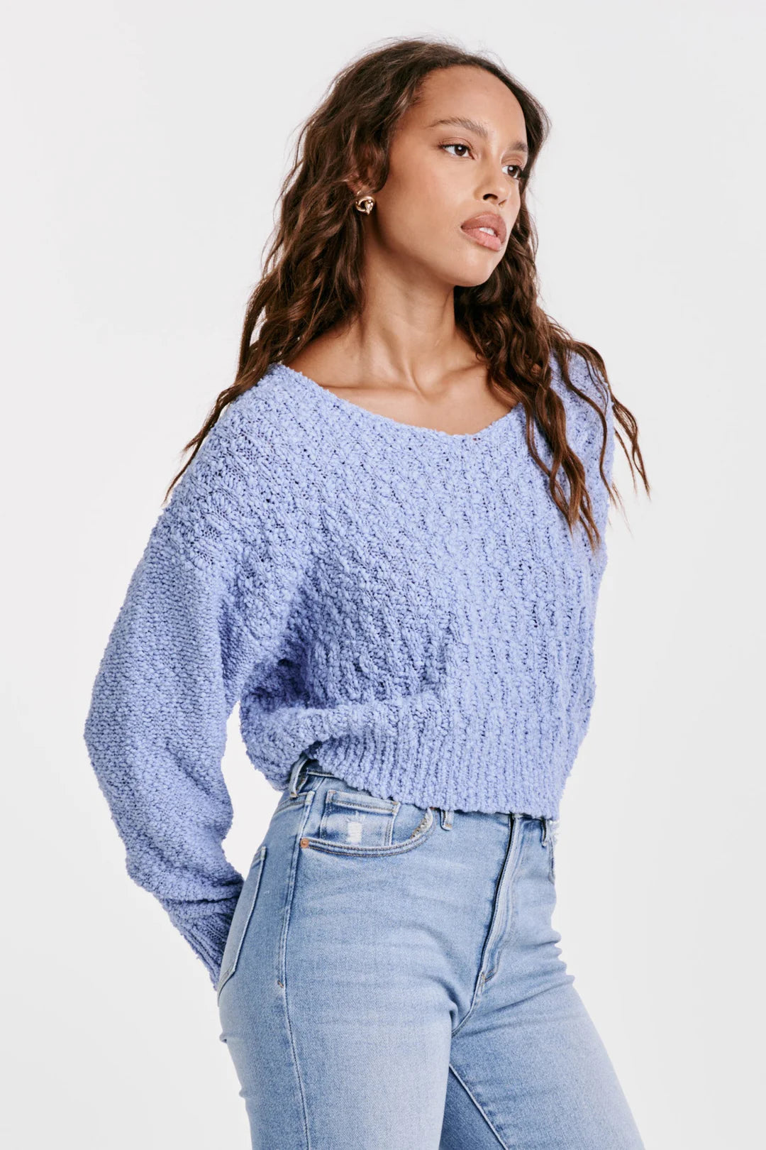 Sale Lexi Drop Shoulder Sweater Corn Flower Blue