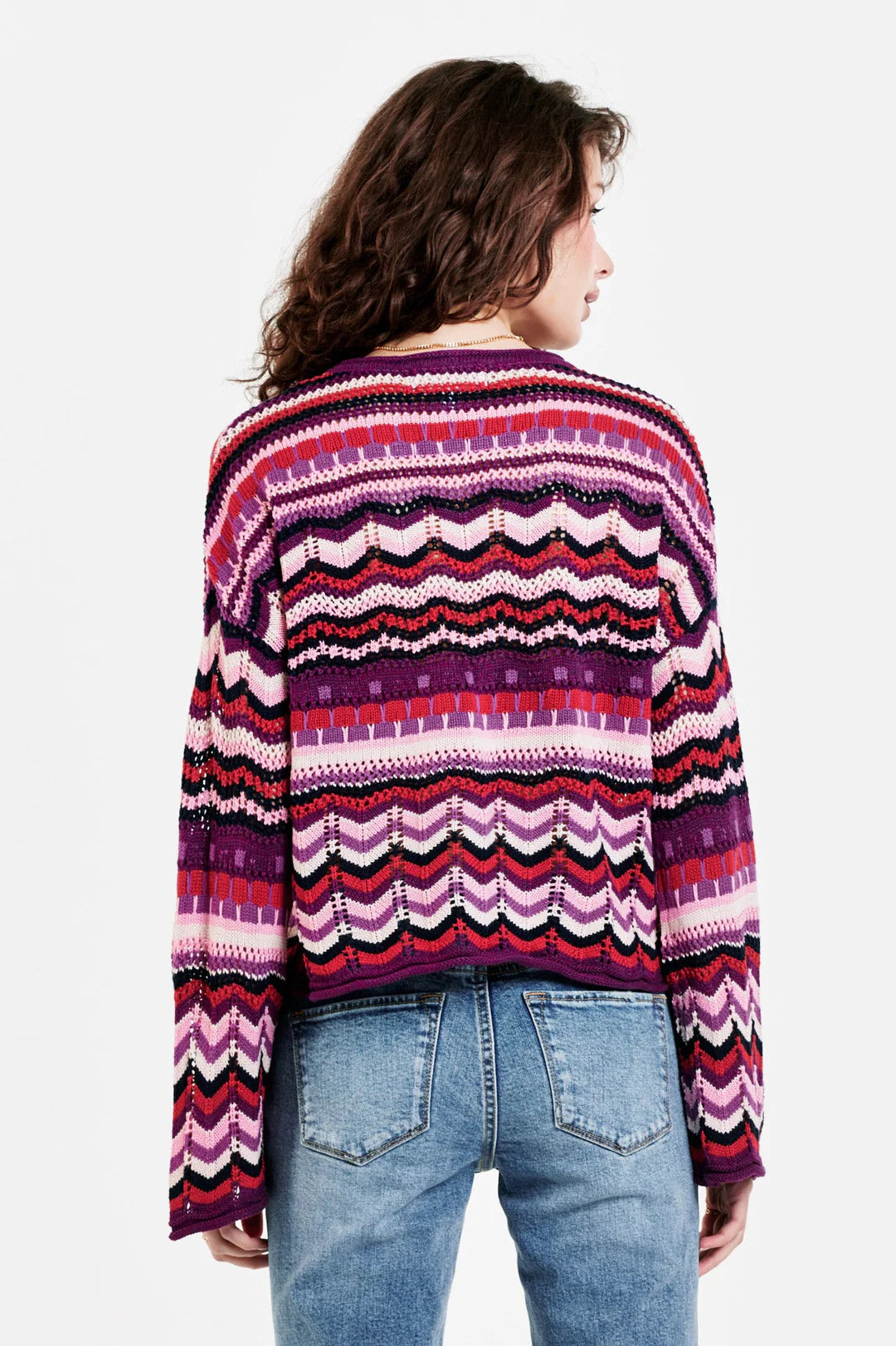 Sale Daisy Drop Shoulder Sweater Multicolor Stripe
