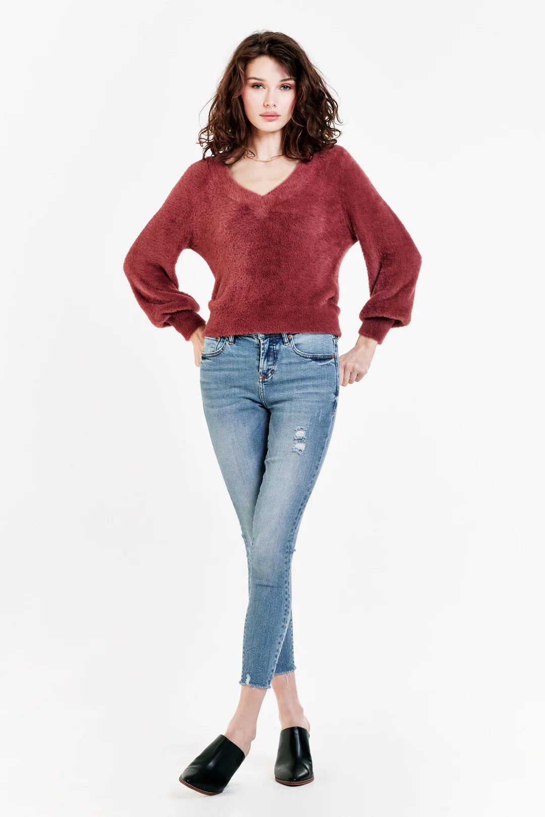 Sale Valli Plush Sweater Withered Rose