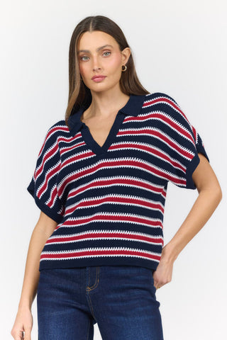 Yelena Sweater Midnight Hour Stripe