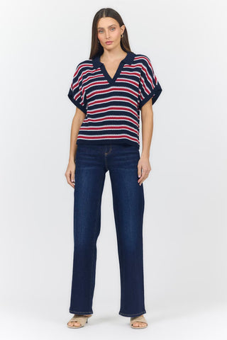 Yelena Sweater Midnight Hour Stripe