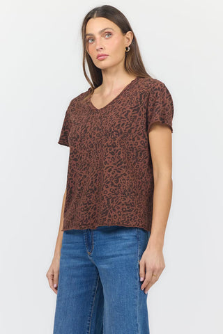 Vanya Short Sleeve T-Shirt Brown Leopard