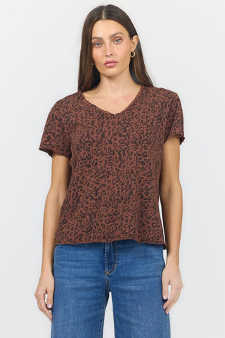 Vanya Short Sleeve T-Shirt Brown Leopard