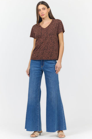 Vanya Short Sleeve T-Shirt Brown Leopard