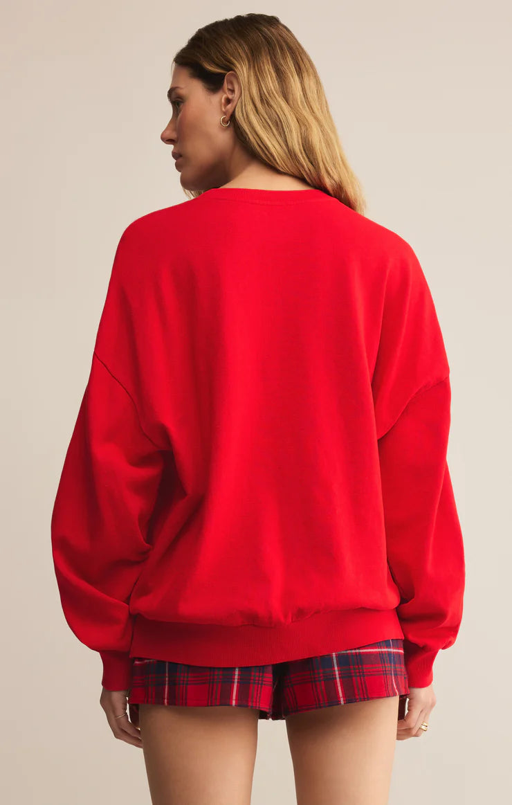 Very Merry Sunday Sweatshirt Festive Red
