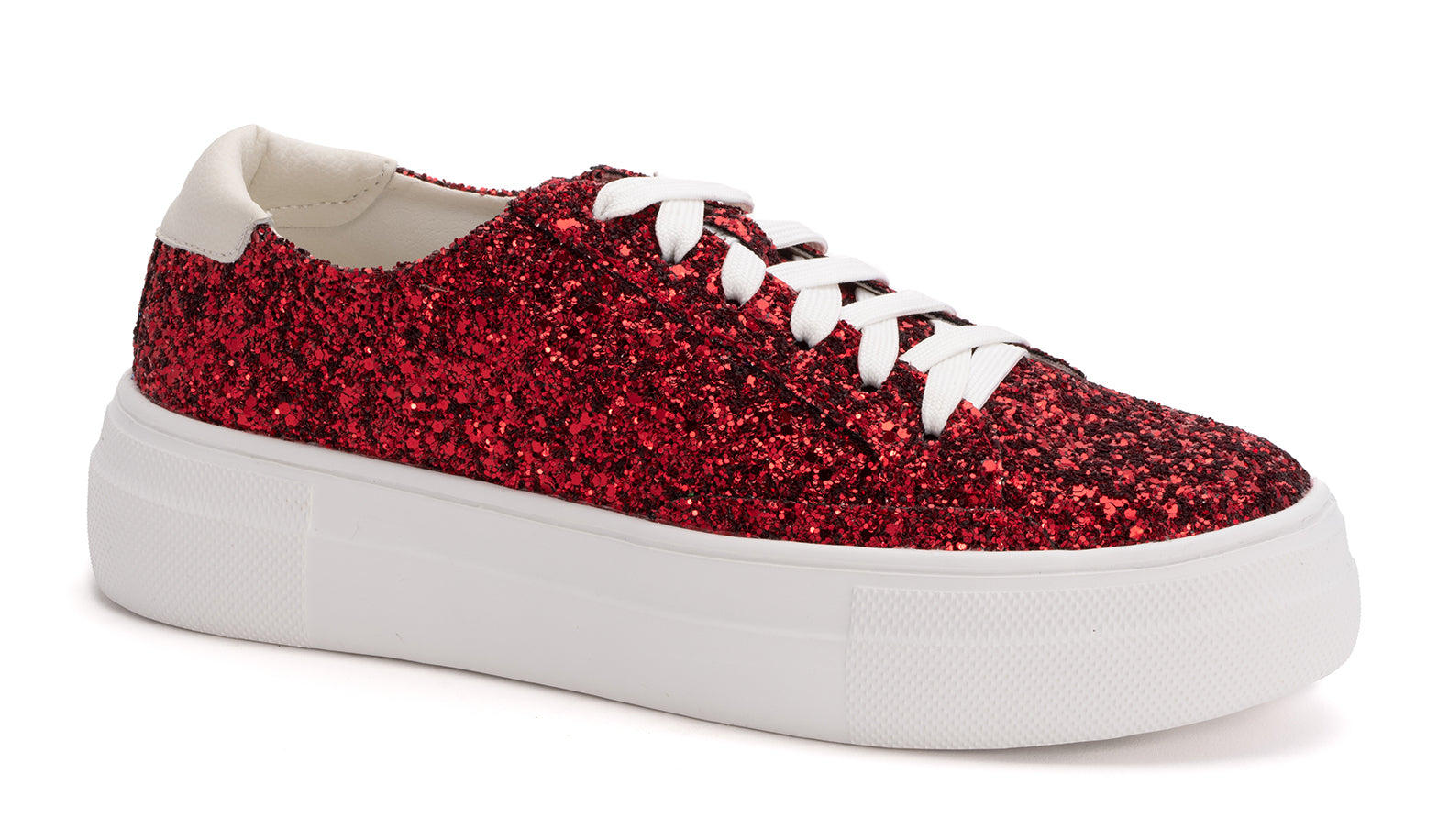 Glaring Chunky Glitter Sneakers Red
