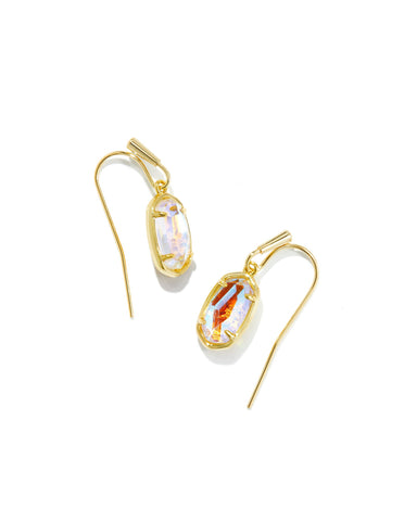 Grayson Gold Drop Earrings Dichroic Glass