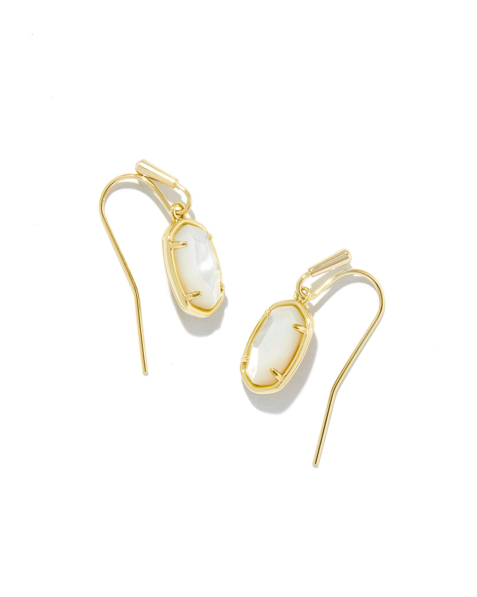 Grayson Gold Drop Earrings Ivory MOP