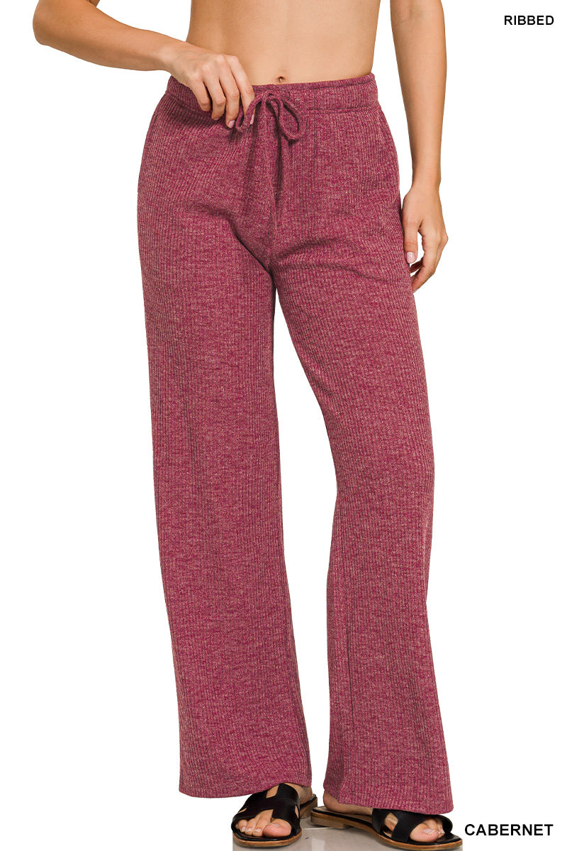 Ribbed Hoodie & Drawstring Lounge Pant Set