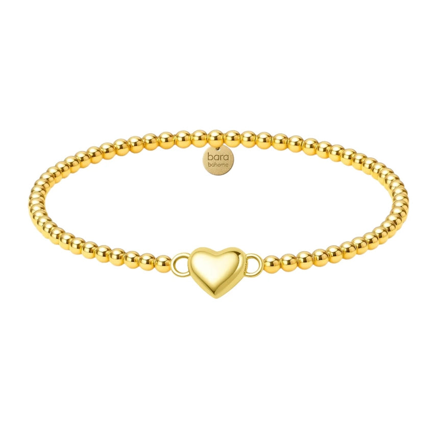 Heart Conector 14K Gold-Filled Stretchy Bracelet
