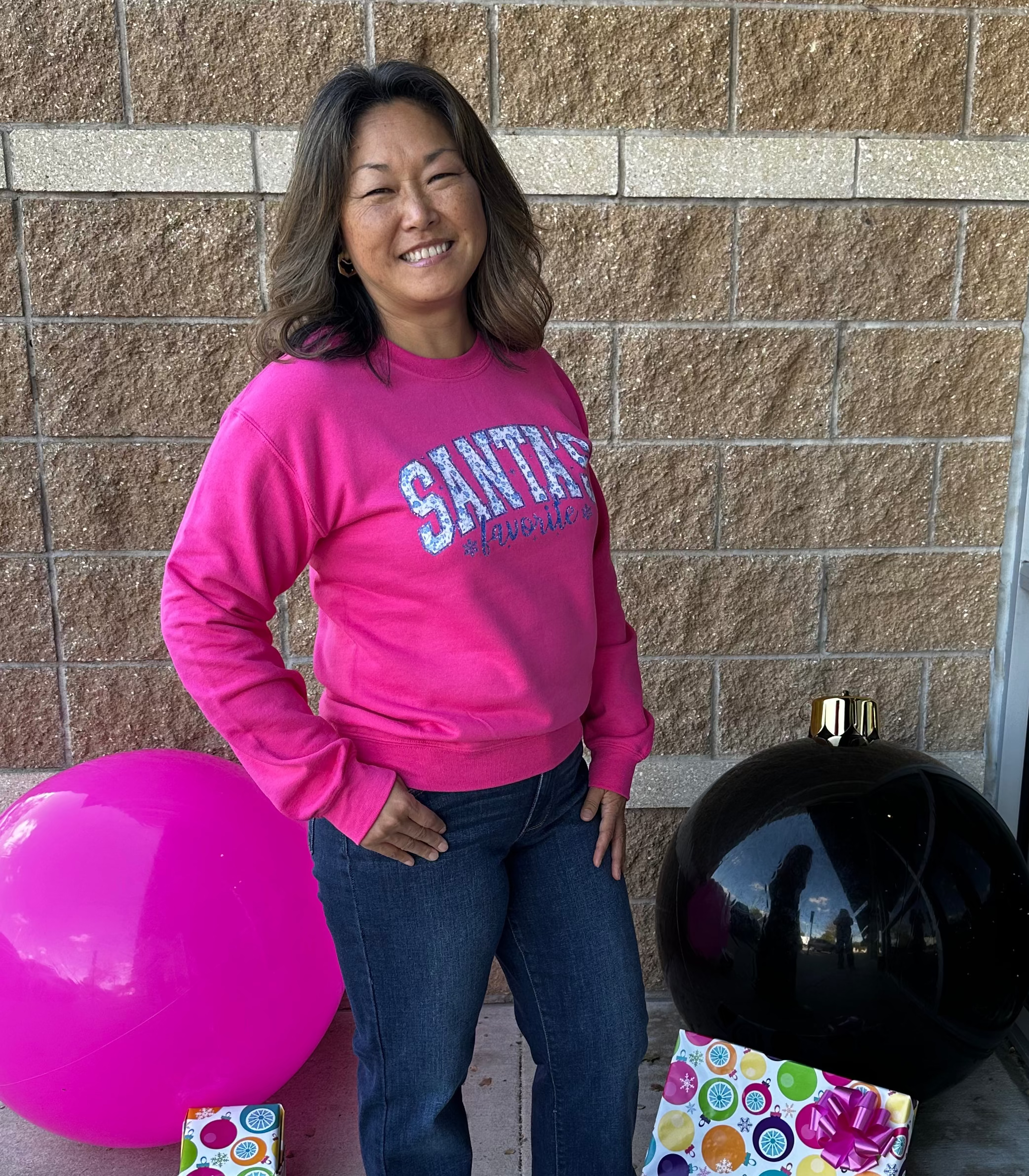 Santa's Favorite Hot Pink Sweatshirt
