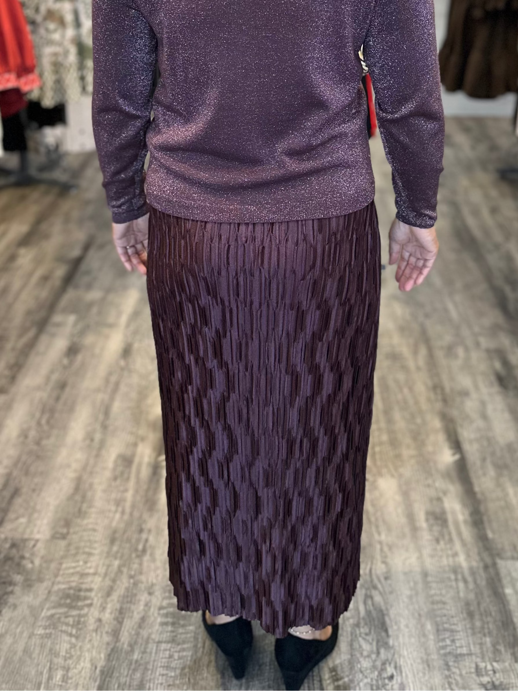 Sale Textured Midi Skirt