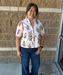 Short sleeve floral print blouse